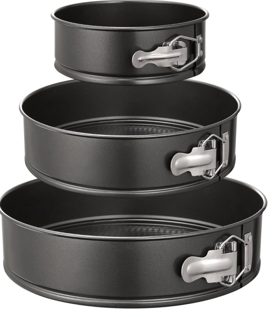 Hiware Springform Pan Set of 3 Non-stick Leakproof Round Cake Pan Set Includes 3 Pieces 6 8 10