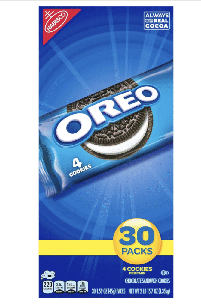 OREO Chocolate Sandwich Cookies, 30 Snack Packs