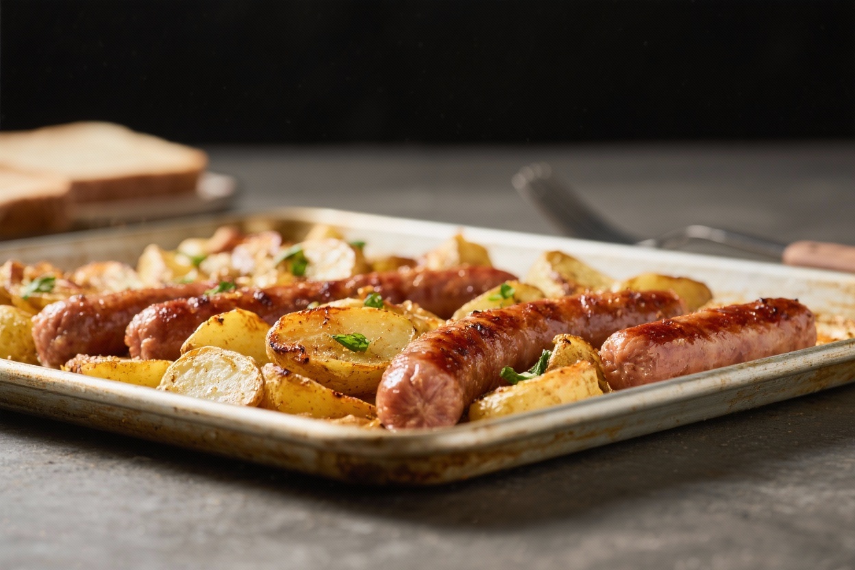 Simple Sheet Pan Sausage and Potato Dinner
