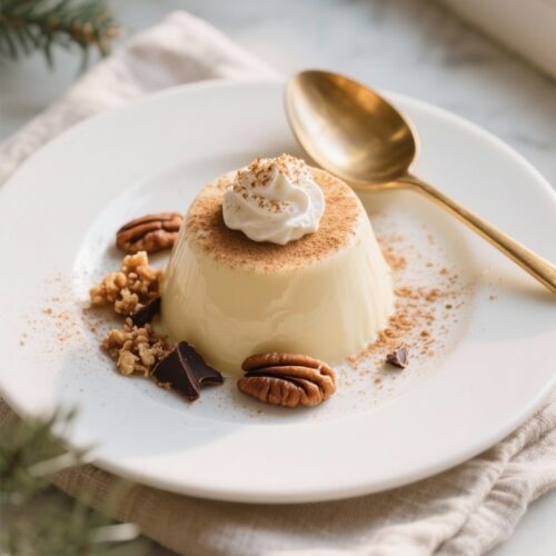 Eggnog Panna Cotta with Nutmeg Dust