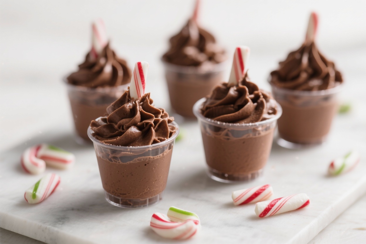 Chocolate Peppermint Mousse Cups