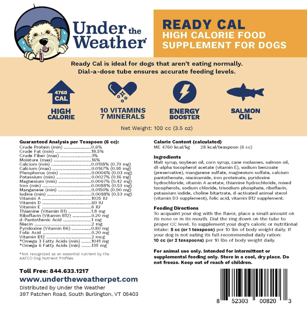 Under the Weather Pet | Ready Cal for Dogs 100cc