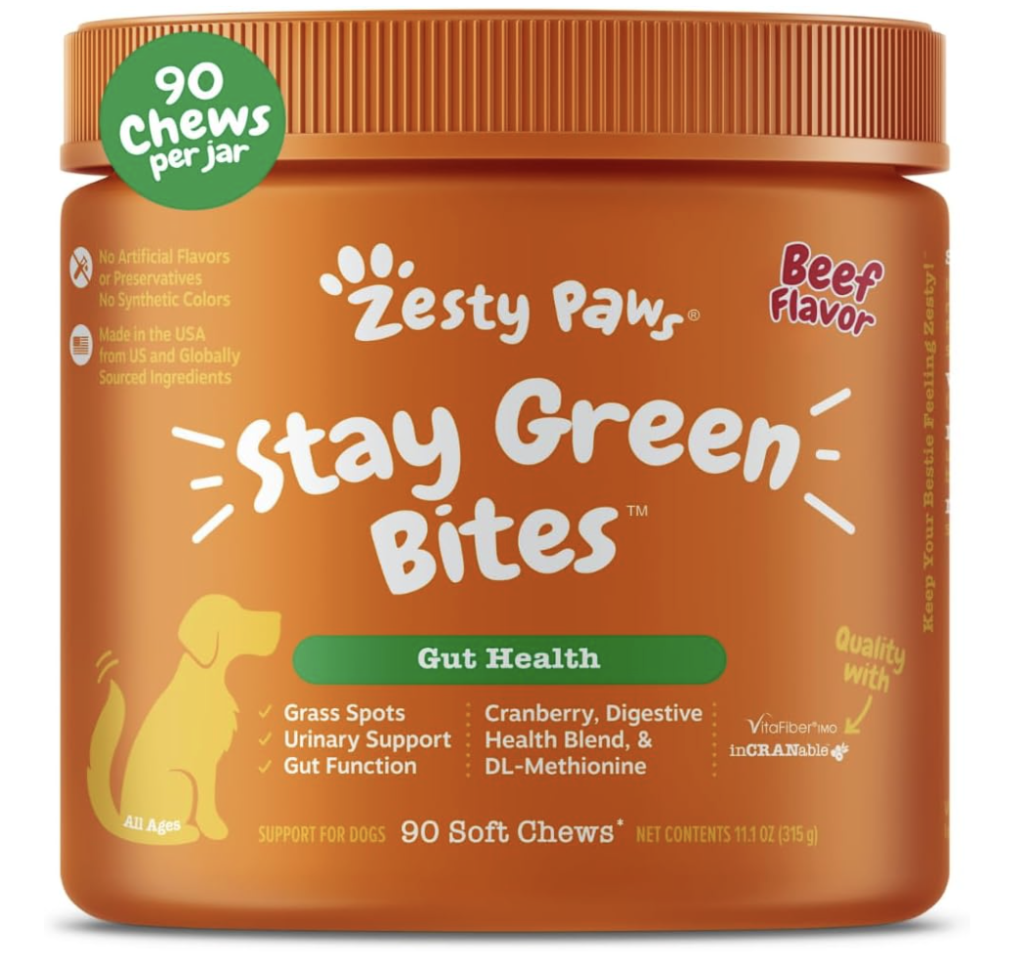 Zesty Paws Stay Green Bites for Dogs - Grass Burn Soft Chews